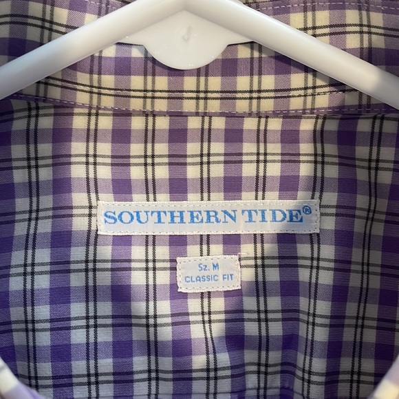 Southern Tide Purple/White/Black M Dress shirt - Picture 2 of 3